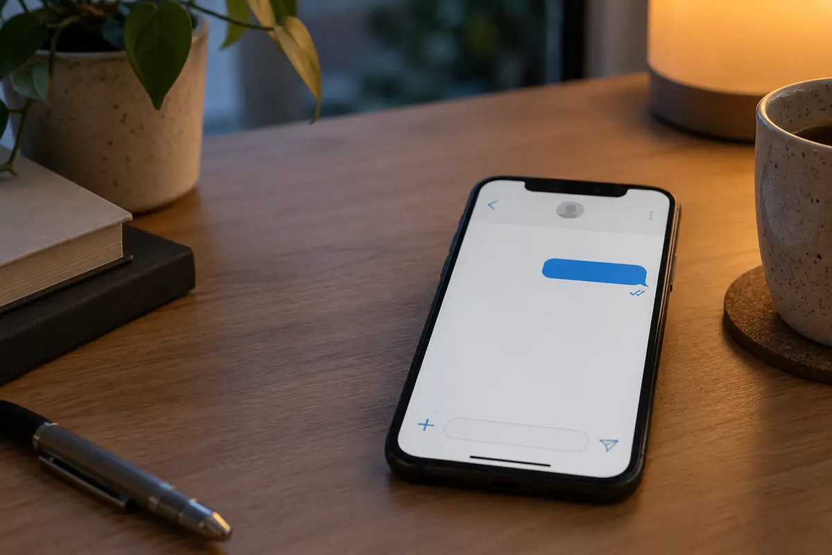 Phone showing a read message with no reply