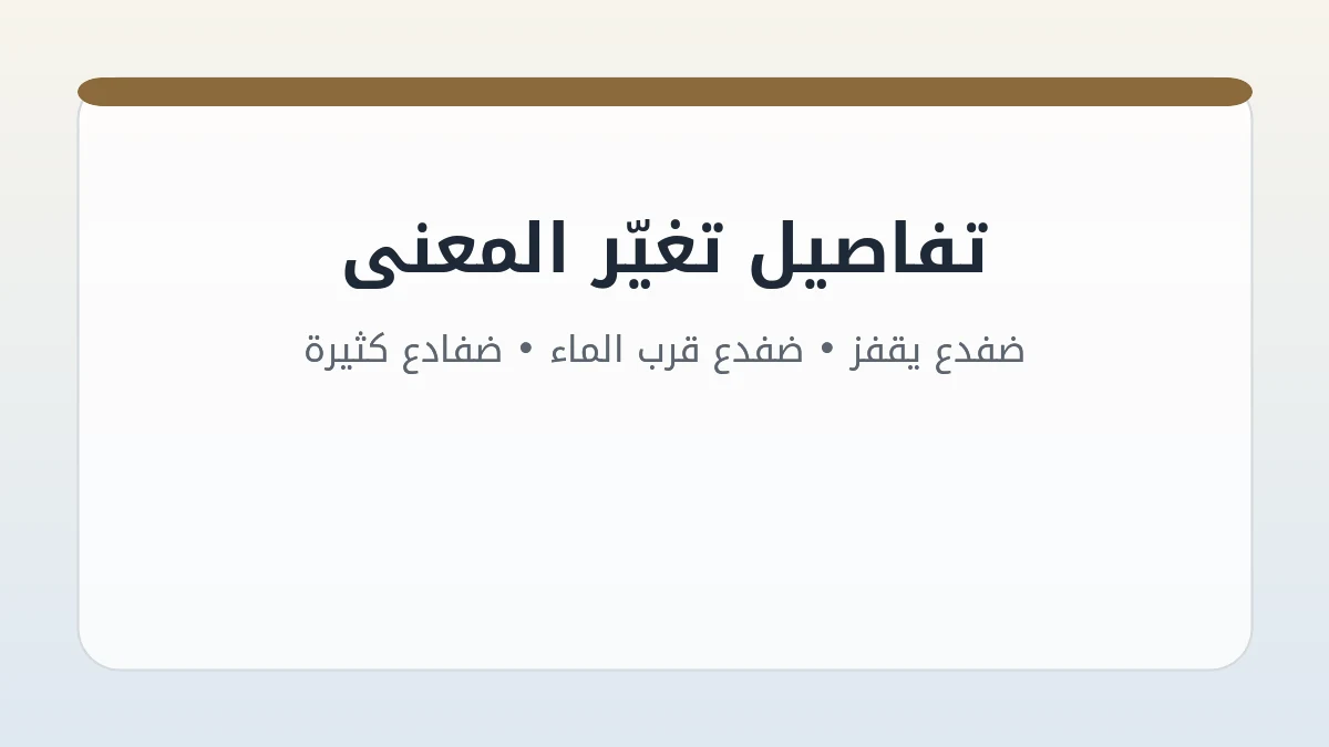 مخطط سياق تفسير حلم الضفدع بحسب الحركة والمكان والشعور