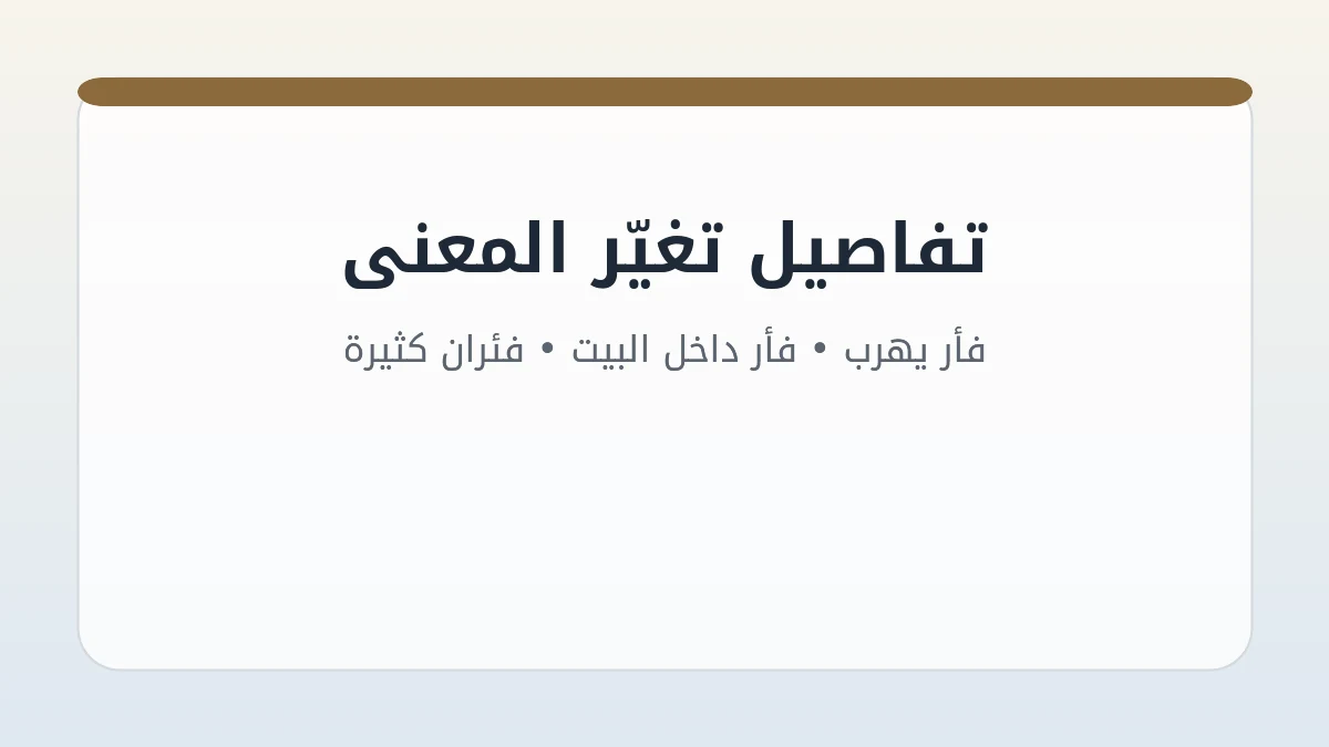 مخطط سياق تفسير حلم الفأر بحسب الحركة والمكان والشعور